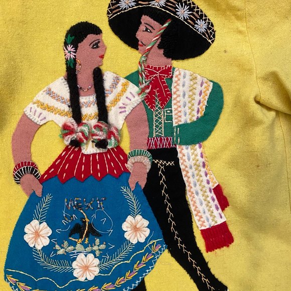 vintage Embroidered MEXICO jacket sweater cardigan - Picture 2 of 6